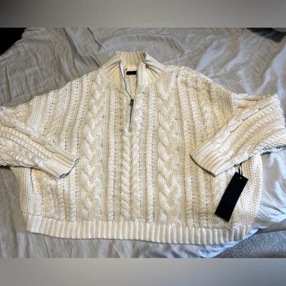 Jenni Kayne Sweaters - Jenni Kayne Cotton Cable Half Zip